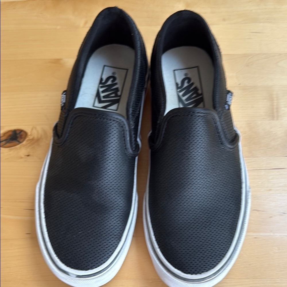 Vans Black and White Classic Slip-On Sneakers